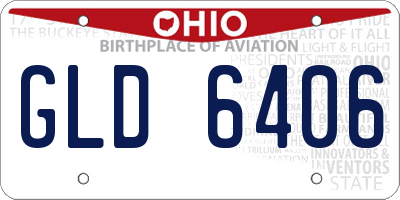 OH license plate GLD6406
