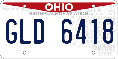 OH license plate GLD6418
