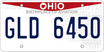 OH license plate GLD6450
