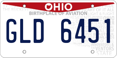 OH license plate GLD6451