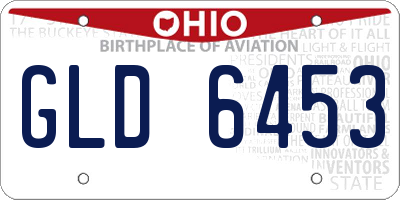 OH license plate GLD6453