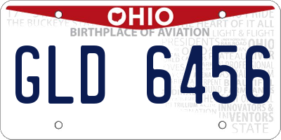 OH license plate GLD6456