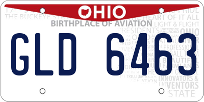 OH license plate GLD6463