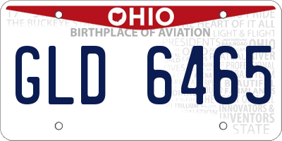 OH license plate GLD6465