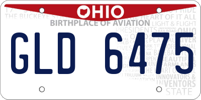 OH license plate GLD6475