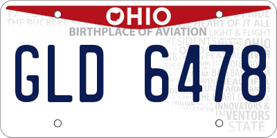 OH license plate GLD6478