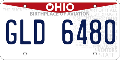 OH license plate GLD6480