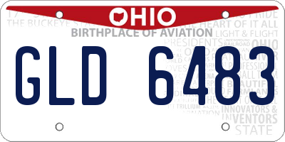 OH license plate GLD6483