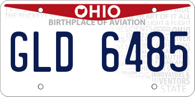 OH license plate GLD6485