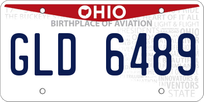 OH license plate GLD6489