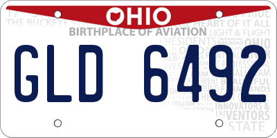OH license plate GLD6492