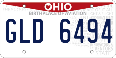 OH license plate GLD6494
