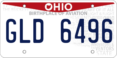 OH license plate GLD6496