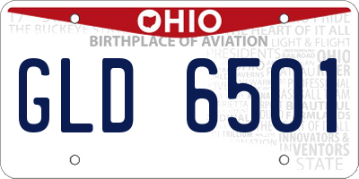 OH license plate GLD6501