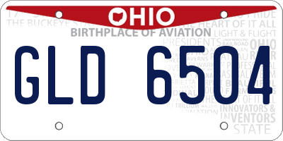 OH license plate GLD6504