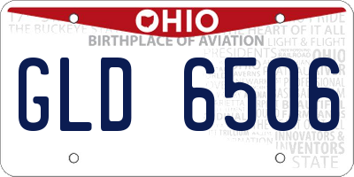 OH license plate GLD6506