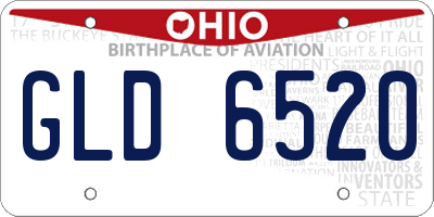 OH license plate GLD6520