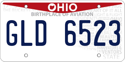 OH license plate GLD6523