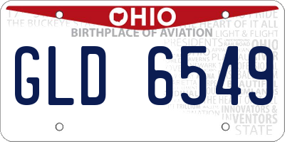 OH license plate GLD6549