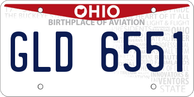 OH license plate GLD6551