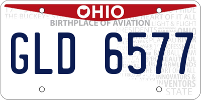 OH license plate GLD6577