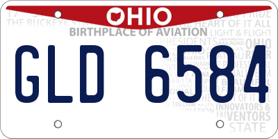 OH license plate GLD6584