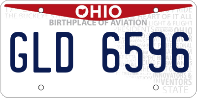 OH license plate GLD6596