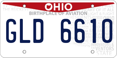 OH license plate GLD6610