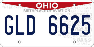 OH license plate GLD6625