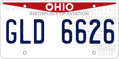 OH license plate GLD6626