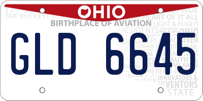 OH license plate GLD6645