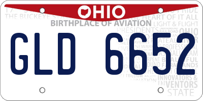 OH license plate GLD6652