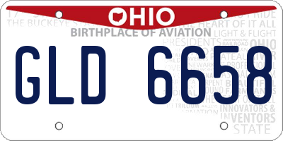 OH license plate GLD6658