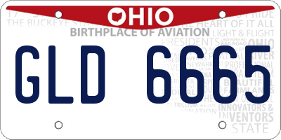 OH license plate GLD6665