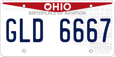 OH license plate GLD6667