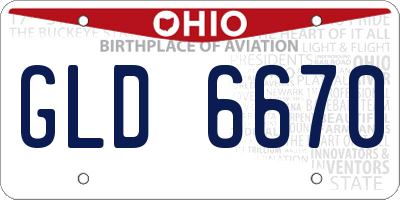 OH license plate GLD6670