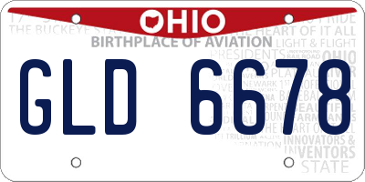 OH license plate GLD6678