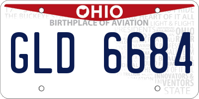 OH license plate GLD6684
