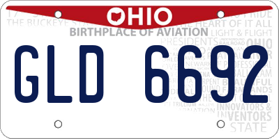 OH license plate GLD6692