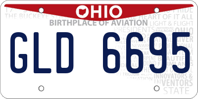 OH license plate GLD6695