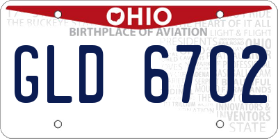 OH license plate GLD6702