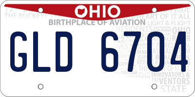 OH license plate GLD6704