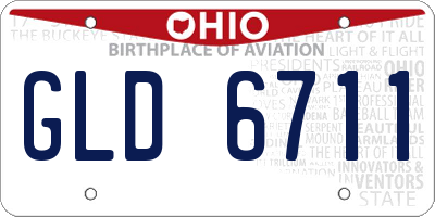 OH license plate GLD6711