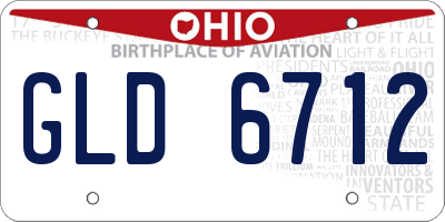 OH license plate GLD6712