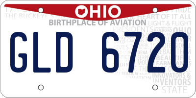 OH license plate GLD6720