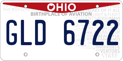 OH license plate GLD6722