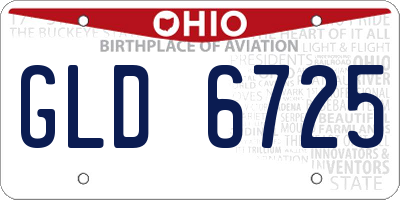 OH license plate GLD6725
