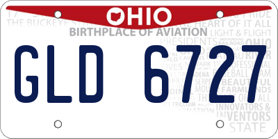 OH license plate GLD6727