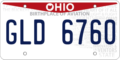 OH license plate GLD6760