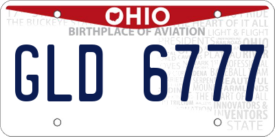 OH license plate GLD6777
